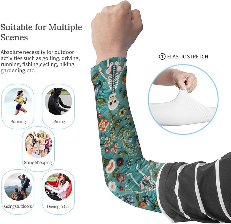 QiErDesign Marble Sports Compression Arm Sleeves for Men & Women - Youth Arm Sleeve Baseball Volleyball Sleeves & Basketball Sleeve - Image 2